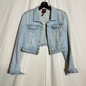 Highway Jeans //  Light Blue Cropped Denim Jacket size large Dc1